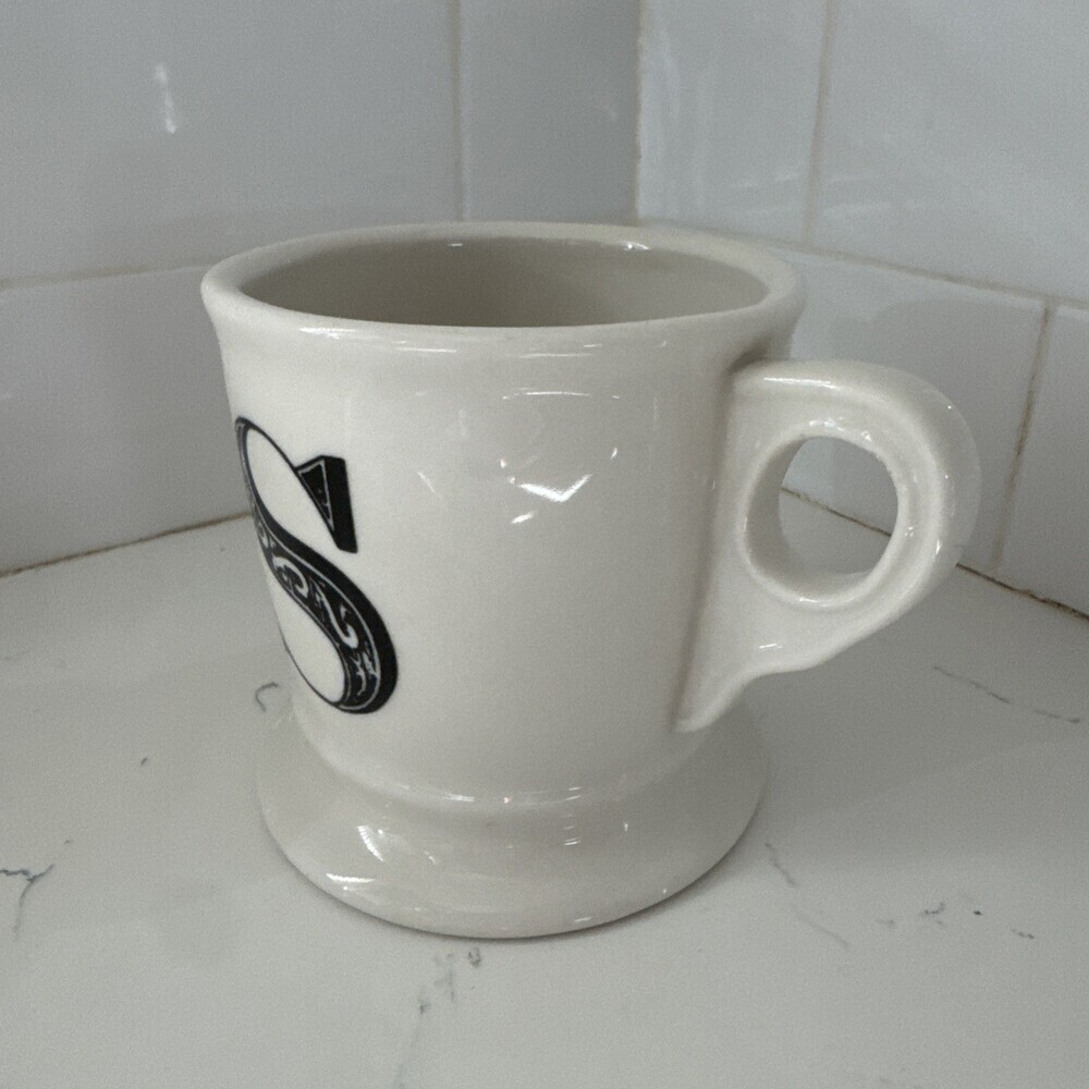 Anthropologie Monogram Initial Coffee Mug Cup White Letter S - Picture 2 of 12